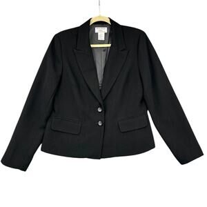 Justin Taylor For SUI Vintage Black Notched Lapel Blazer 2-Button Jacket Size 10